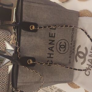 Novelty VIP Tote Bag Canvas Gray Large NEW!